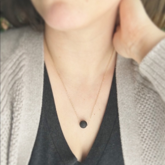 Eclectically Curated Jewelry - Minimalist Lava Bead Diffuser Necklace Eclectically Curated Jewelry - Minimalist Lava Bead Diffuser Necklace
